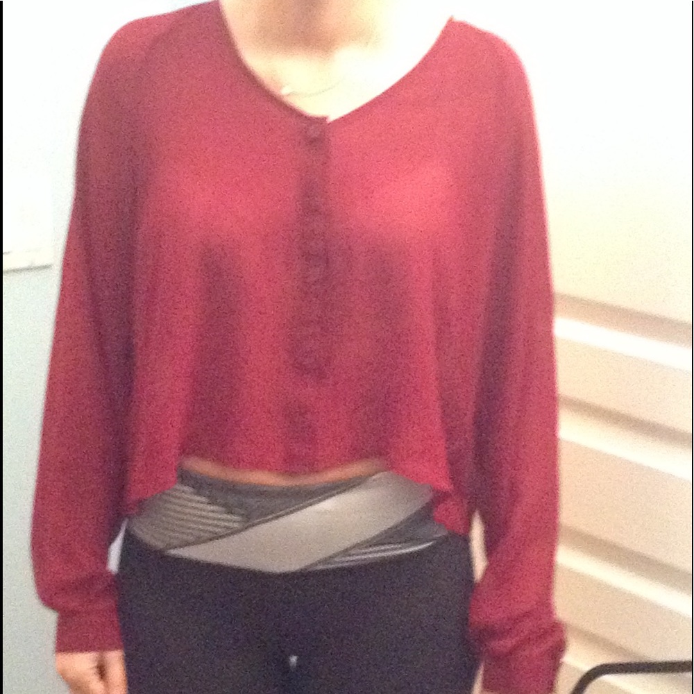 ❤️SALE ITEM 3 for 18$❤️ Wine colored sheer blouse
